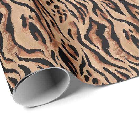 Tiger Leopard: Tierhaut nahtlos Geschenkpapier (Rolleneckpunkt)