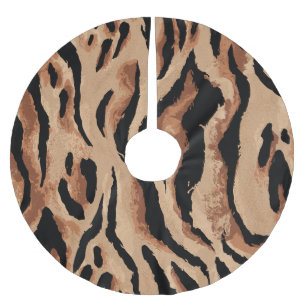 Tiger Leopard: Tierhaut nahtlos Polyester Weihnachtsbaumdecke