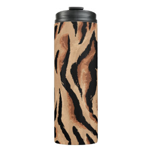 Tiger Leopard: Tierhaut nahtlos Thermosbecher