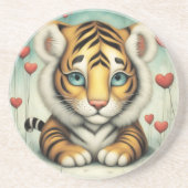 Tiger-Liebe 2 Getränkeuntersetzer (Vorne)