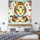 Tiger-Liebe 2 Leinwanddruck (Insitu (Schlafzimmer))