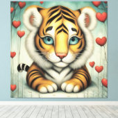 Tiger-Liebe 2 Leinwanddruck (Insitu (Holzboden))