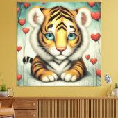 Tiger-Liebe 2 Leinwanddruck (Insitu (Wohnzimmer))