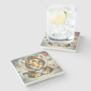 Tiger-Liebe 2 Steinuntersetzer