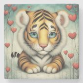 Tiger-Liebe 2 Steinuntersetzer (Vorderseite)