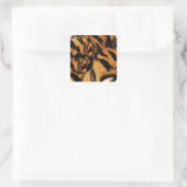 Tiger-Liebe_ Quadratischer Aufkleber (Tasche)