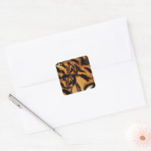 Tiger-Liebe_ Quadratischer Aufkleber (Umschlag)