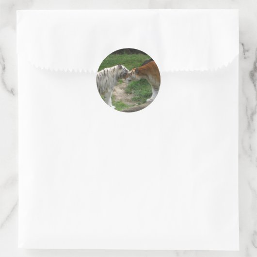 Tiger-Liebe Runder Aufkleber (Tasche)