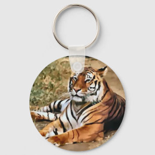 Tiger-Liebhaber-Kunst-Geschenke Schlüsselanhänger