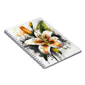 Tiger-Lilie - Aquarellblumen Notizblock (Rechte Seite)