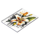 Tiger-Lilie - Aquarellblumen Notizblock (Linke Seite)