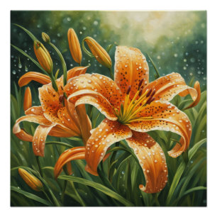 Tiger-Lilie-Blume Poster