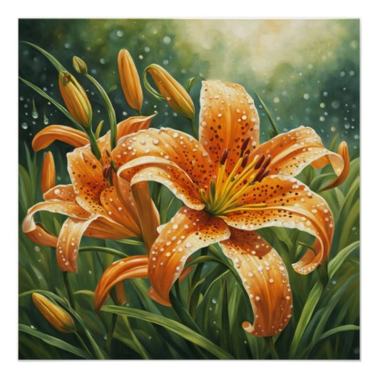 Tiger-Lilie-Blume Poster (Vorderseite)