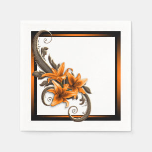 Tiger-Lilie Hochzeit Serviette
