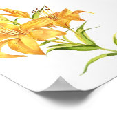 Tiger-Lilie in Gold und Gelb-Aquarell-Poster Poster (Ecke)