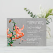 Tiger-Lilien-Hochzeits-Einladungen Einladung (Stehend Vorderseite)