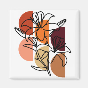 Tiger Lilien mit Farbpalette Magnet