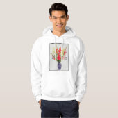 Tiger-LilienGladioli und Scabious in einem Blau Hoodie (Vorne ganz)