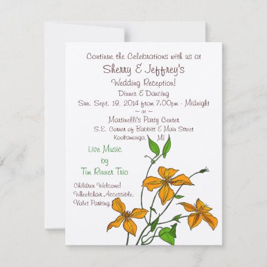 Tiger Lilies (Einladung nach Hochzeit) Einladung (Vorderseite)