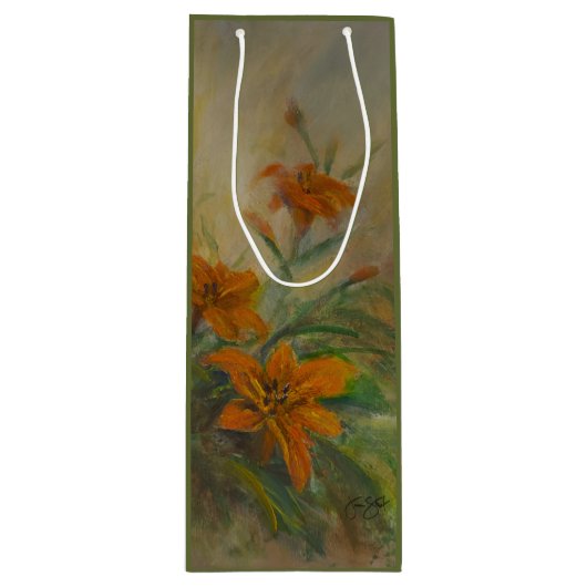 Tiger Lilies Geschenktüte Für Weinflaschen (Vorderseite)