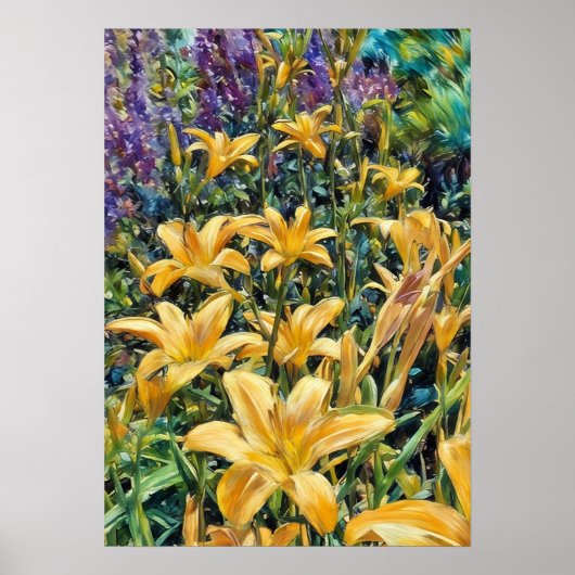Tiger Lilies in Fett-Farben (Patelle) Poster (Vorne)