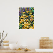 Tiger Lilies in Fett-Farben (Patelle) Poster (Küche)