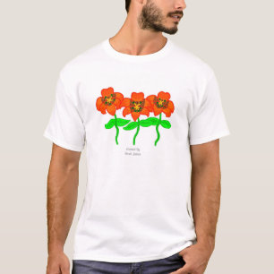 Tiger Lilies Men's White Basic T Shirt