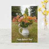 Tiger Lilies Mother's Day Vase Card Karte (Gelbe Blume)