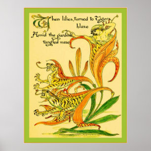 Tiger Lilies ~ Vintage Jugendstilausgabe Poster
