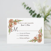 Tiger Lilies Wedding RSVP Karte (Stehend Vorderseite)
