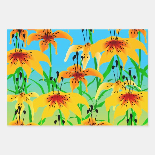 Tiger Lilies Wrapping Paper Sheets Geschenkpapier Set (Vorderseite 3)