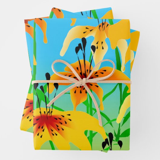 Tiger Lilies Wrapping Paper Sheets Geschenkpapier Set (Beispiel)
