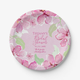 Tiger Lilly Clematis Rosa Floral  Brautparty Pappteller
