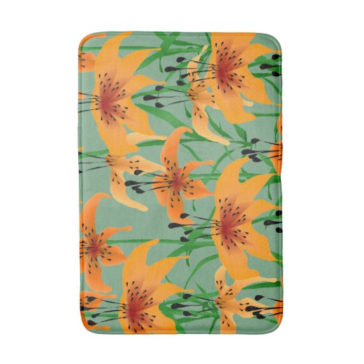 Tiger Lily Bath Mat Badematte (Vorderseite Vertikal)