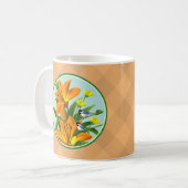 Tiger Lily Black Capped Chickadee Bird Tasse (Vorderseite Links)