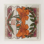 Tiger Lily - Blume bedeutet Vintagen Stil Puzzle (Horizontal)
