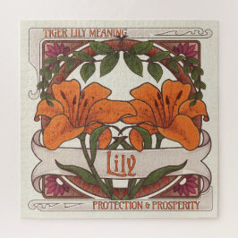 Tiger Lily - Blume bedeutet Vintagen Stil Puzzle