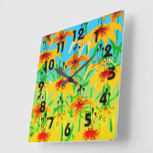 Tiger Lily Clock Quadratische Wanduhr (Winkel)
