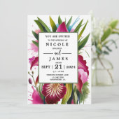 Tiger Lily Elegant Floral Einladung (Stehend Vorderseite)