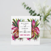 Tiger Lily Elegant Floral Save The Date (Stehend Vorderseite)