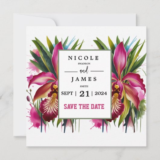 Tiger Lily Elegant Floral Save The Date (Vorderseite)
