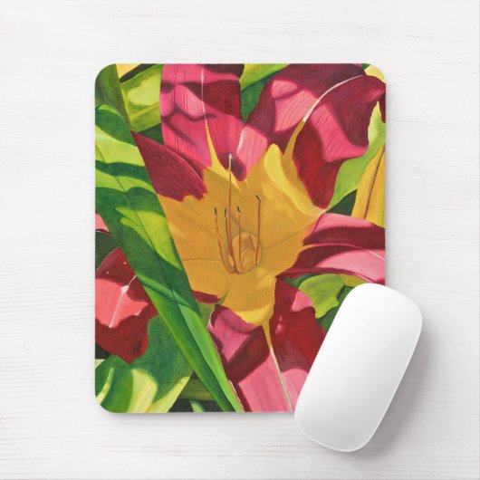 Tiger Lily Floral Mousepad (Mit Mouse)