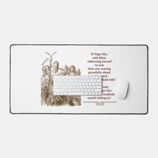 Tiger-Lily kann mit Wunderland sprechen Schreibtischunterlage (Tastatur & Maus)