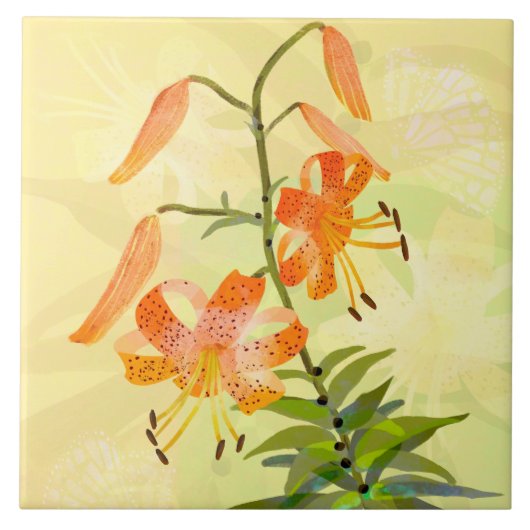 Tiger Lily Keramik Tile Fliese (Vorderseite)