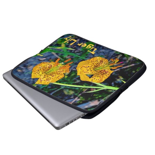 Tiger Lily Laptopschutzhülle (Vorne Knopf)