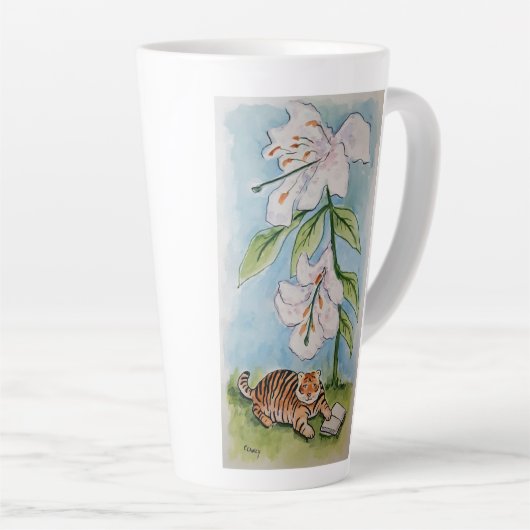 Tiger Lily Latte Tasse (Rechte Ecke)
