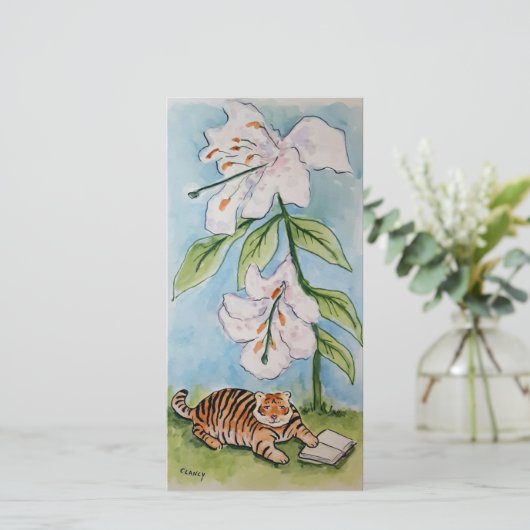 Tiger Lily Lesezeichen Card (Stehend Vorderseite)
