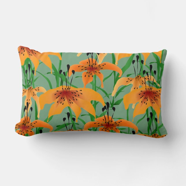 Tiger Lily Lumbar Throw Kissen (Vorderseite)