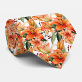 Tiger Lily Orange Stargazer Lily Lilies Krawatte (Gerollt)