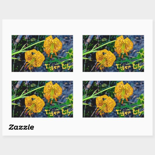 Tiger Lily Rechteckiger Aufkleber (Blatt)